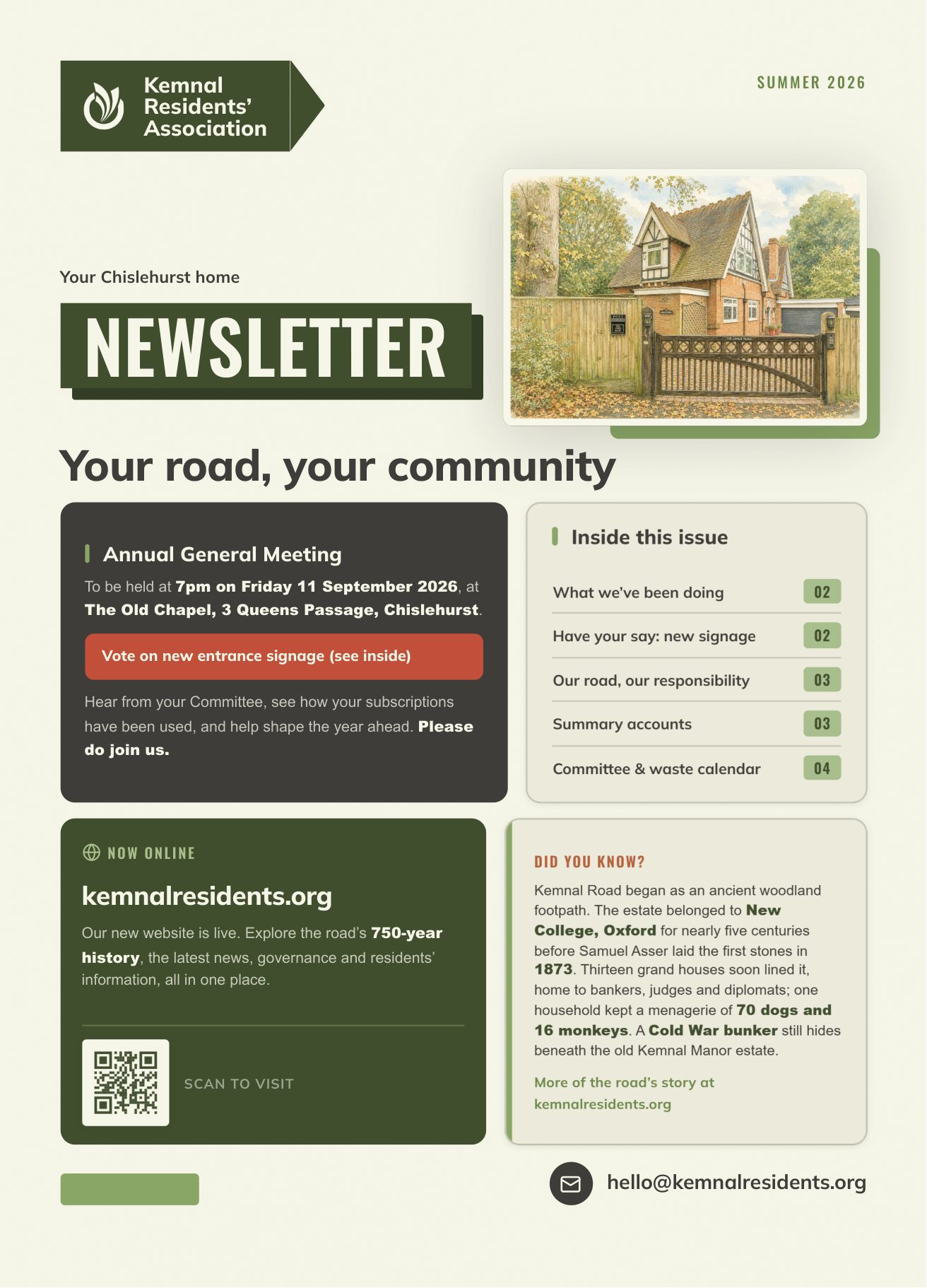 Front page of the KRA 2026 Summer Newsletter