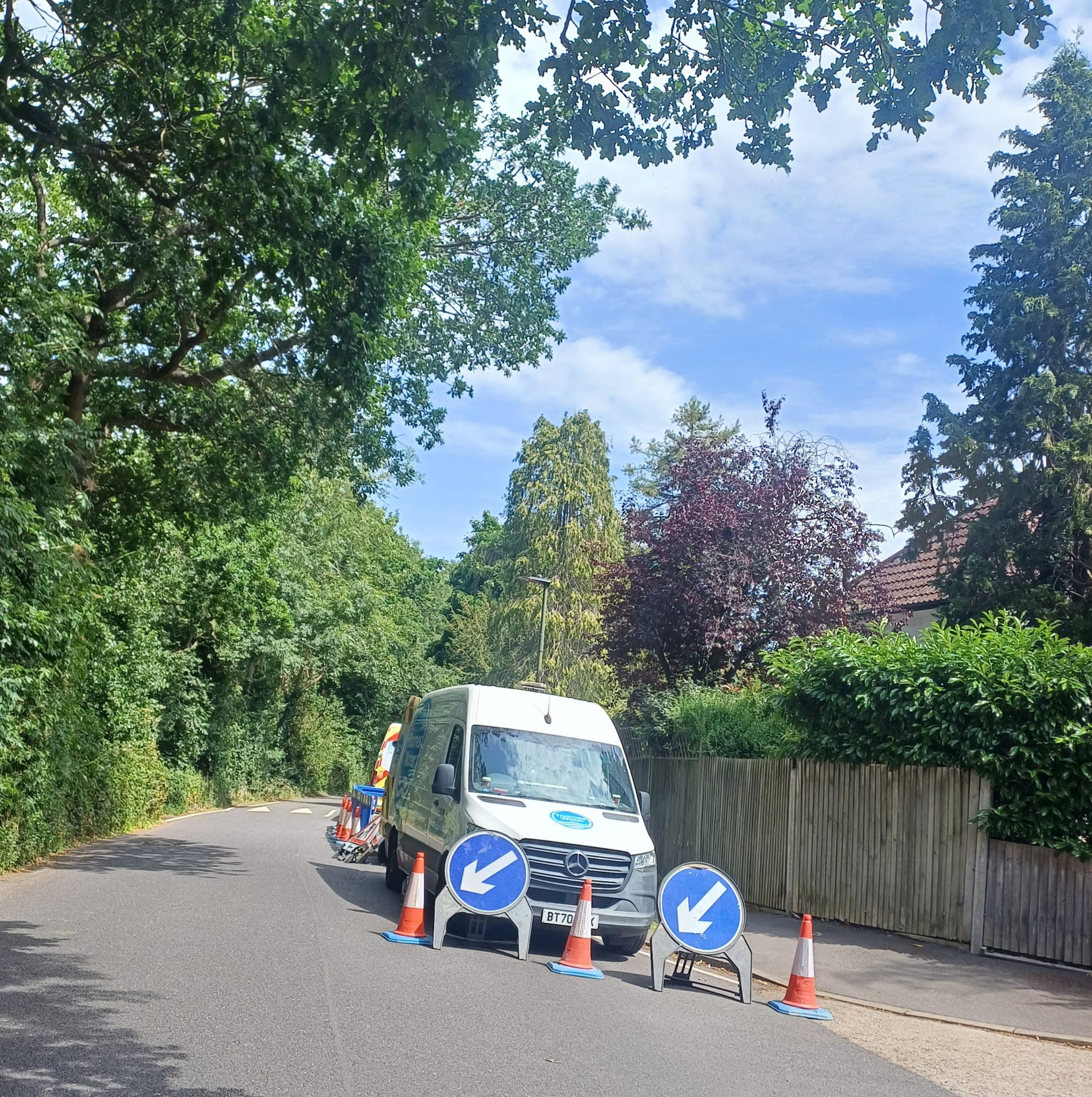 Thames Water works near Marlowe Close